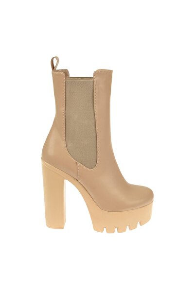 pullman Yanı Lastikli Platform Topuklu Kadın Bot İZ-106 NUT