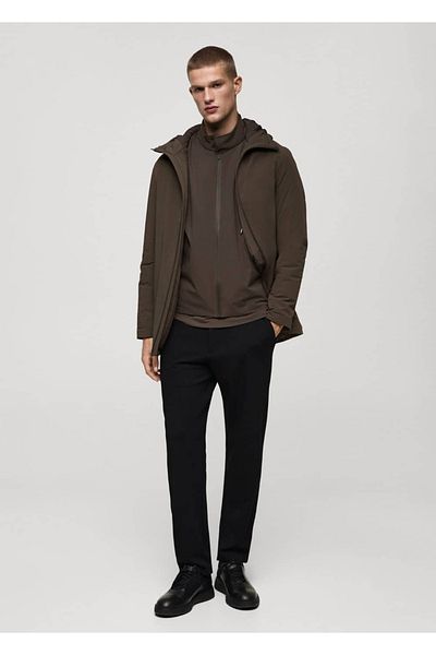MANGO Man Wodoodporna pikowana parka z wypełnieniem Thermore®