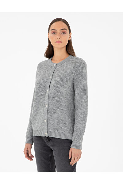 Pierre Cardin Gri Melanj Slim Fit Triko Hırka 50290546-VR086