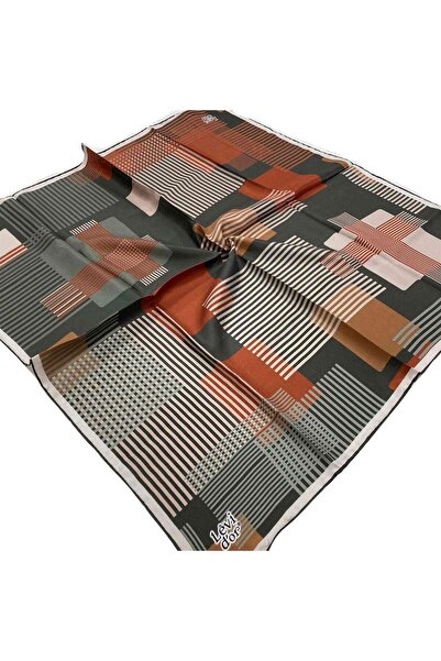 Levidor Μεταξωτό μαντήλι με χακί σχέδιο 21252