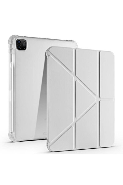 Sneezy Apple iPad Pro 11 inç 3.Nesil M1 2021 Uyumlu Kılıf Üçgen Katlanabilir ...