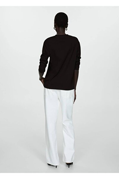 MANGO Woman Μακρυμάνικο βαμβακερό μπλουζάκι