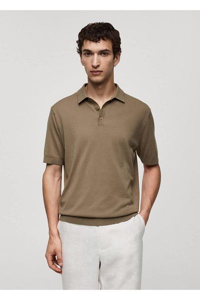 MANGO Man Strick-Poloshirt aus 100 % Baumwolle