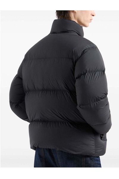Emporio Armani Men's Brand Logo Detailed Puffer Stand Collar Black Jacket 6D1Bf6 1Nqtz-0999