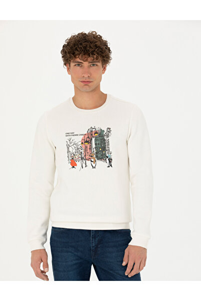 Pierre Cardin Ekru Regular Fit Sweatshirt 50276187-VR019