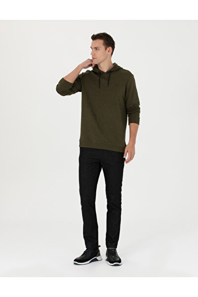 Pierre Cardin Haki Regular Fit Kapüşonlu Sweatshirt 50273895-VR027