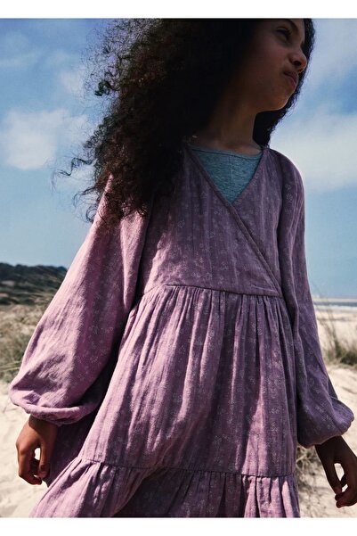 MANGO Kids Volanlı Desenli Elbise