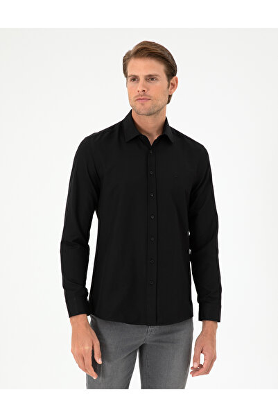Pierre Cardin Siyah Oxford Slim Fit Uzun Kollu Gömlek 50292539-VR046