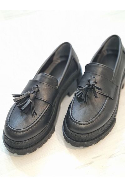 shopcolic 605 MANGO CASUAL TASSEL ΓΥΝΑΙΚΕΙΑ LOAFER ΠΑΠΟΥΤΣΙΑ