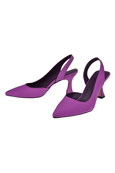 pullman Saten Kadın Topuklu Ayakkabı Pl-3100 Mor