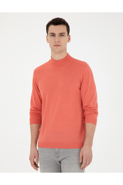 Pierre Cardin Somon Slim Fit Yarım Balıkçı Yaka Yün Karışımlı Basic Triko Kazak 50270055-VR047