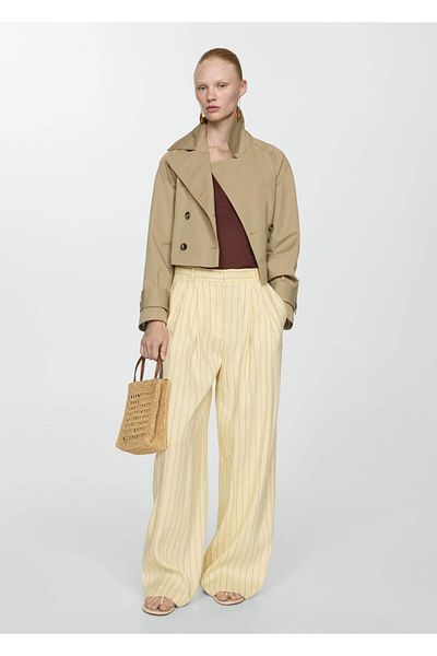 MANGO Woman Pletená halenka na ramínka