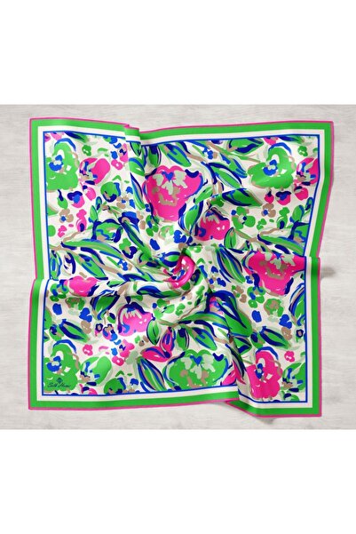 Silk Home Πράσινο-μπλε με μοτίβο Σαξ, μεταξωτό μαντήλι Τίβιλ 11405-22