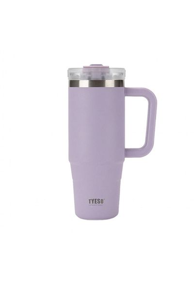 Tyeso Qq Termos Sızdırmaz Pipetli Çift Duvarlı Vakumlu 900ml Mor
