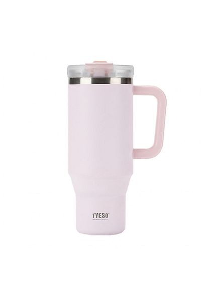 Tyeso Qq Termos Sızdırmaz Pipetli Çift Duvarlı Vakumlu 1200ml Açık Pembe