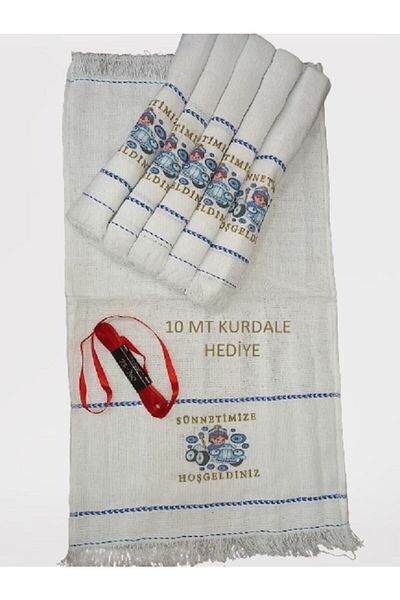 yörük tuhafiye Circumcision Towel Car Towel Convoy Towel, with Ribbon Gift, 12 Pieces, Circumcision Mashallah Gift