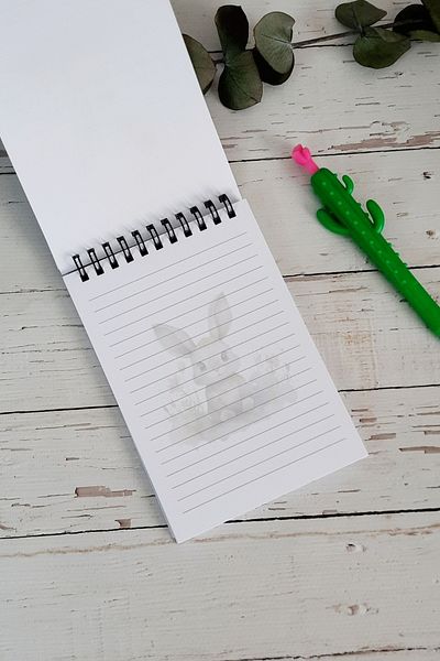 Burak Baskı Tasarım Cute Rabbit in the Forest A-6 - Spiral Striped Notebook