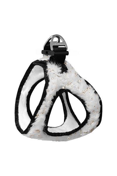 Angoravi Glitter Plush Cat Dog Collar with Three Locks 20-24 cm XXX-Small White