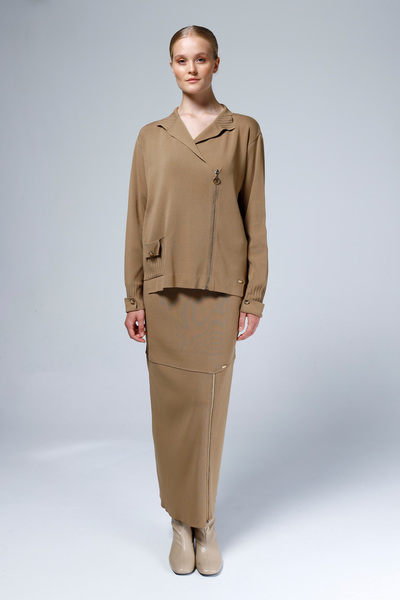 Niliwi 3073 Etk Zippered Steel Knitted Bell Skirt