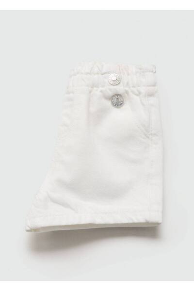 MANGO Baby Beli elastik kot şort