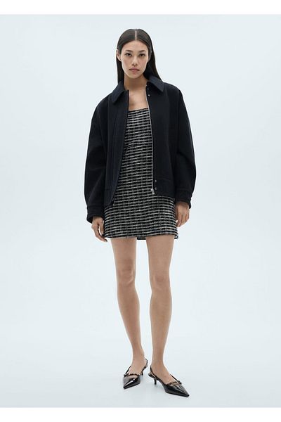 MANGO Woman Checkered Tweed Dress