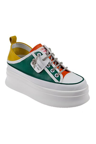 Guja İçten Dolgu Tabanlı Kadın Spor Ayakkabı GJ-3454 YEŞİL