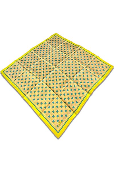 Silk Home Κίτρινο Μεταξωτό Φουλάρι Τιβιλ με Μικτό Σχέδιο 11424-125