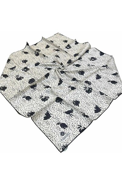 Vissona Eșarfă de mătase cu model crem Tivil 17645 - 03 - 01