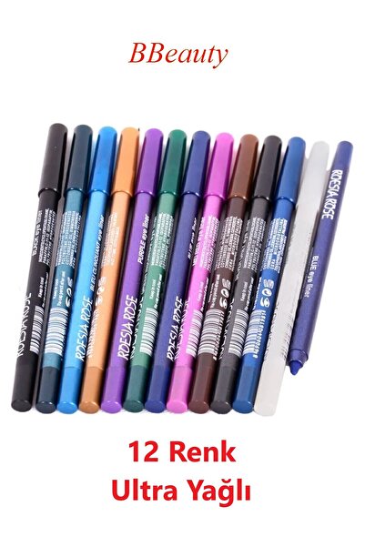 BBeauty 12 Renk Ultra Yağlı Eyeliner Göz Makyaj Kalemi