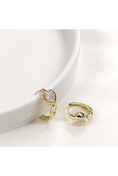 Güler Yüzlü Silver XUPING 11MM - أقراط دائرية بيضاوية على شكل قلب ذهبي اللون