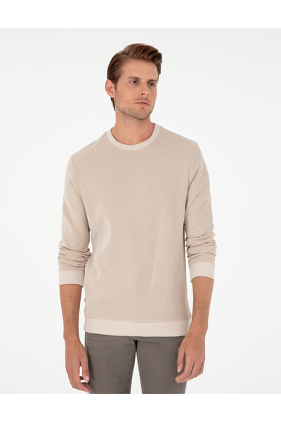 Pierre Cardin Bej Regular Fit %100 Pamuk Sweatshirt 50296752-VR011