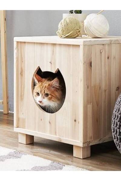 ElaWoodWorking Ahşap Kedi Evi Kedi Kulubesi