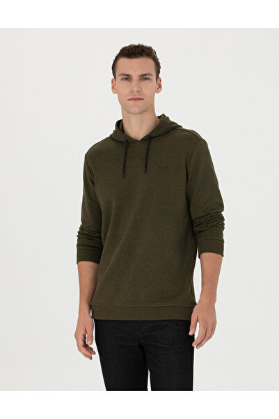 Pierre Cardin Haki Regular Fit Kapüşonlu Sweatshirt 50273895-VR027