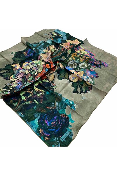 Pierre Cardin Πράσινο μεταξωτό μαντήλι με σχέδιο λουλουδιών 7660438 - 951