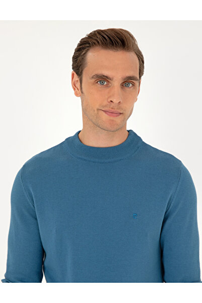 Pierre Cardin Kobalt Slim Fit Quarter Collar Basic Knitwear Sweater 50296564-Vr077