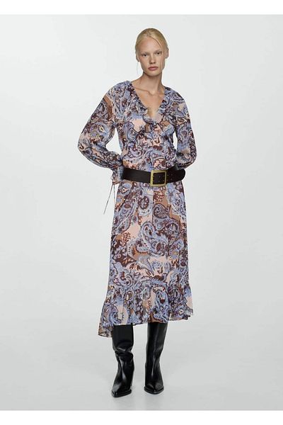 MANGO Woman Φόρεμα paisley με βολάν