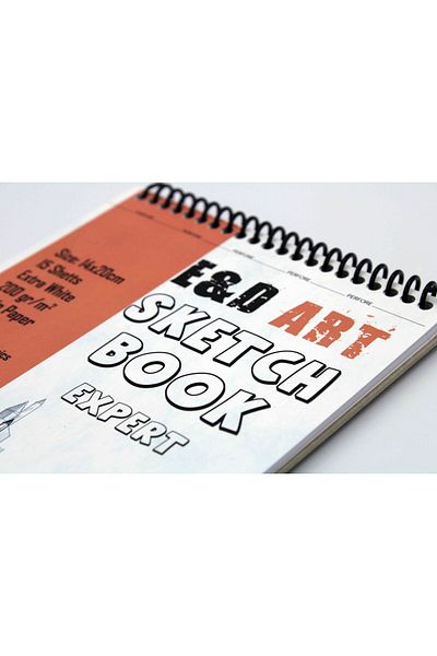 E&D ART Sketch Book Expert 14x20cm 15yp 200gr Sketch Drawing Notebook with Spiral from Top / Ed.53330