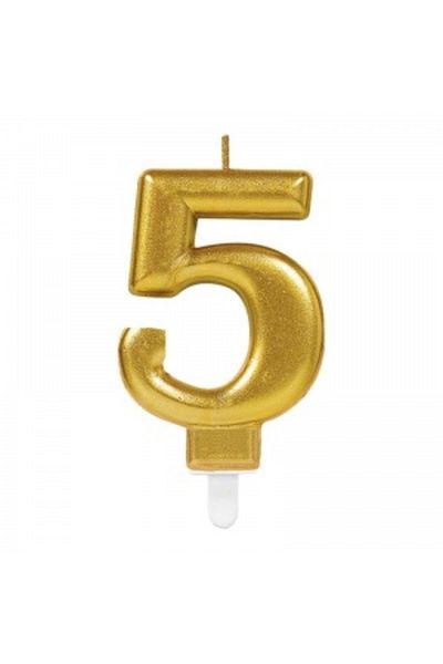 CEKAVE 5 Number Candle Gold Color