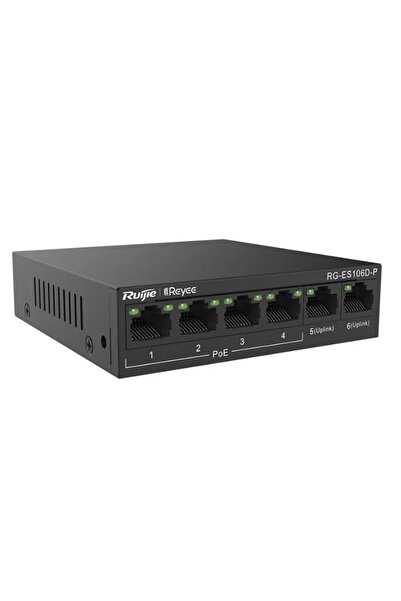 Genel Markalar Ruijie-Reyee RG-ES106D-P 4 Port POE+ 10-100-1000 Mbps+2 Port 1...