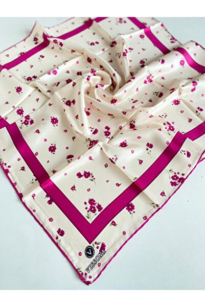 Vissona Eșarfă de mătase Tivil 60332 - 0025 Candy Pink Mixed Pattern
