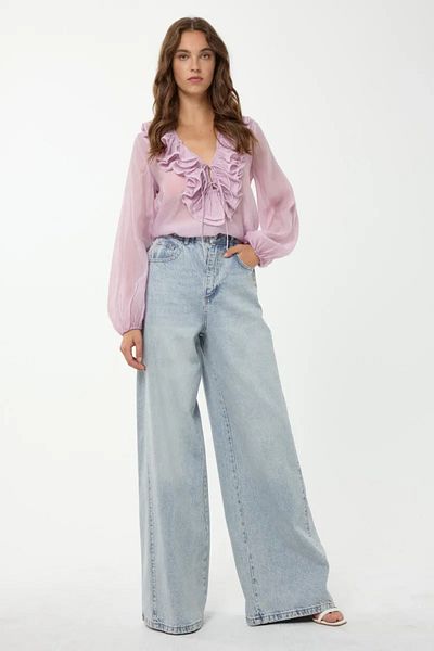 Hiccup Pantaloni din denim cu talie super înaltă