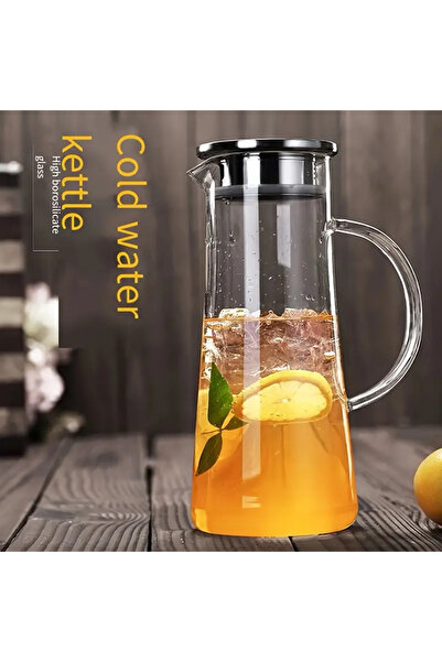 Tomurcukhome Borosilikat Cam Sürahi 1440 ml Füme Renk