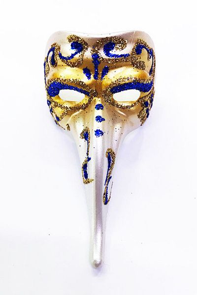 nuit dose Venetian Long Mask Magnet Made of Blue Color Embroidered Ceramic Material