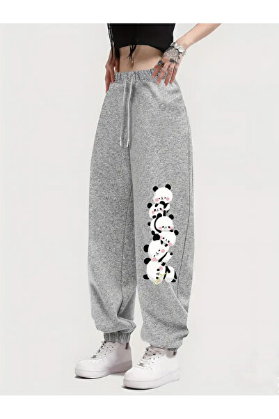 GALASHOP Kawaii Panda Baskılı Spor eşofmanaltı