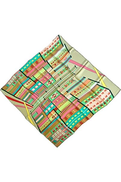 Pierre Cardin Sura İpek Eşarp 37093 Yeşil Karışık Desen