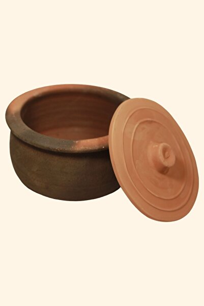 AdenArt Orta Boy Doğal Toprak Güveç Tencere 4 Litre 6-8 Kişilik Ateşe Dayanık...