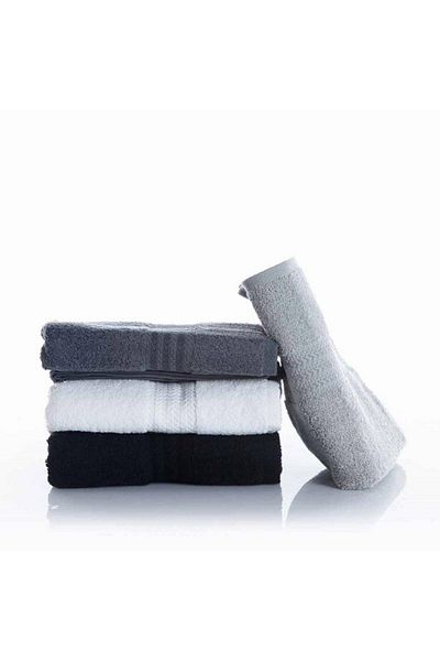 Angoravi Set of 4 50x90 Towels Black