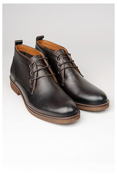 SEÇ KUNDURA Seç 6550 - Ανδρικές Μπότες από Γνήσιο Δέρμα και Λαστιχένια Σόλα Καφέ