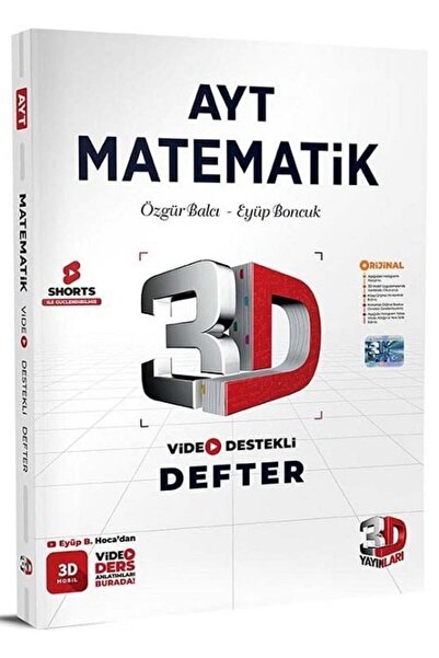 Aydın Yayınları 3D Yayınları YKS AYT Matematik Video Destekli Defter 3D Yayın...