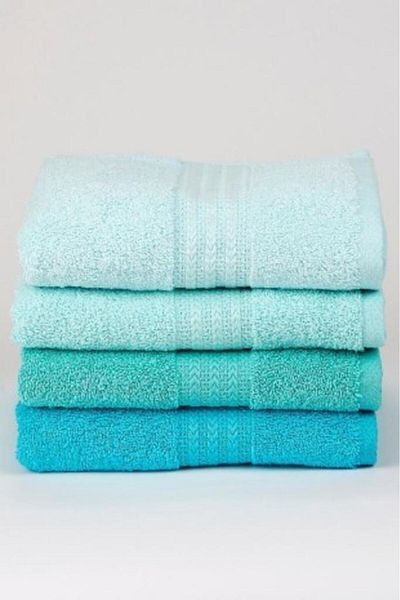 K&A Set of 4 50x90 Towels Water Green